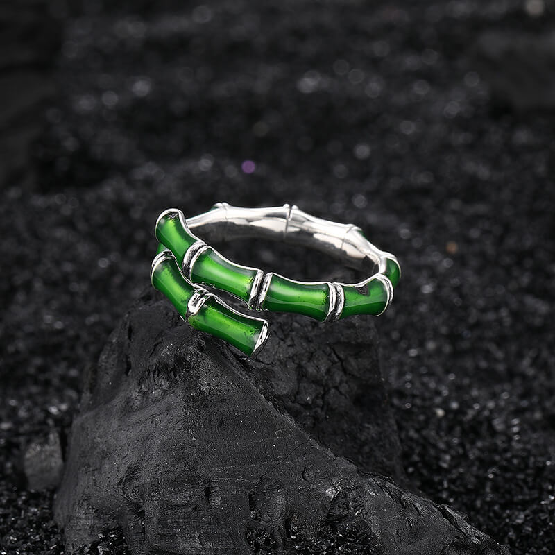  S925 green bamboo ring -MARDAZA
