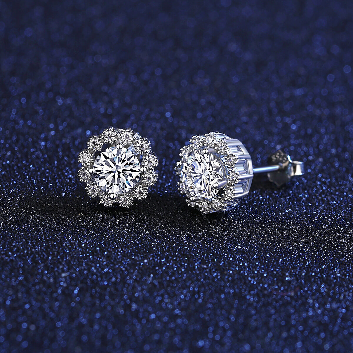 S925 Snowflake Moissanite Earrings-MARDAZA