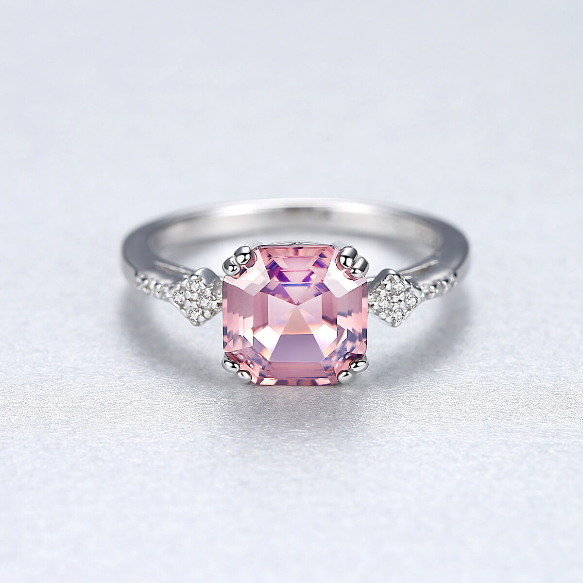 S925 Pink Morganite Ring-MARDAZA