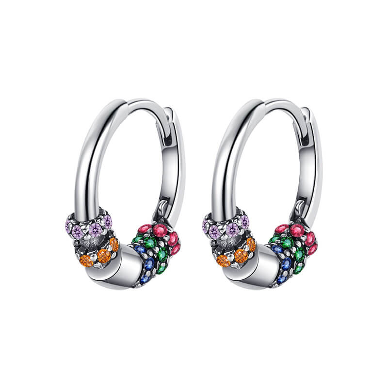 S925 Rainbow Circle Earrings-MARDAZA