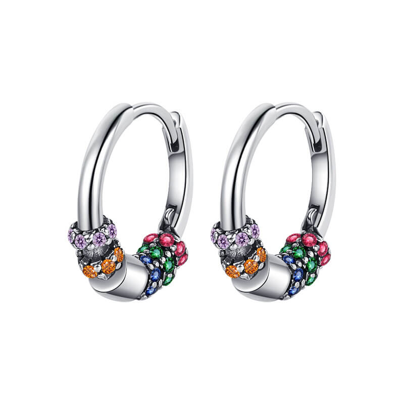 S925 Rainbow Circle Earrings