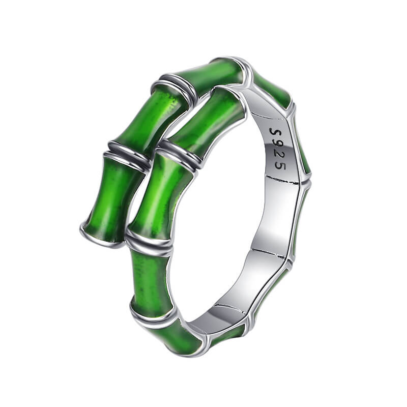  S925 green bamboo ring -MARDAZA