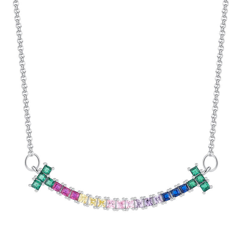 S925 Rainbow Smiling Necklace