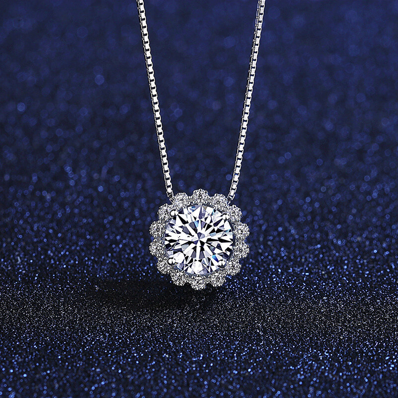 S925 Snowflake Moissanite Diamond Necklace-MARDAZA