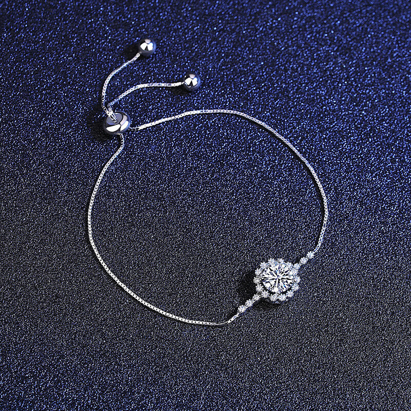 S925 Snowflake Moissanite Bracelet-MARDAZA