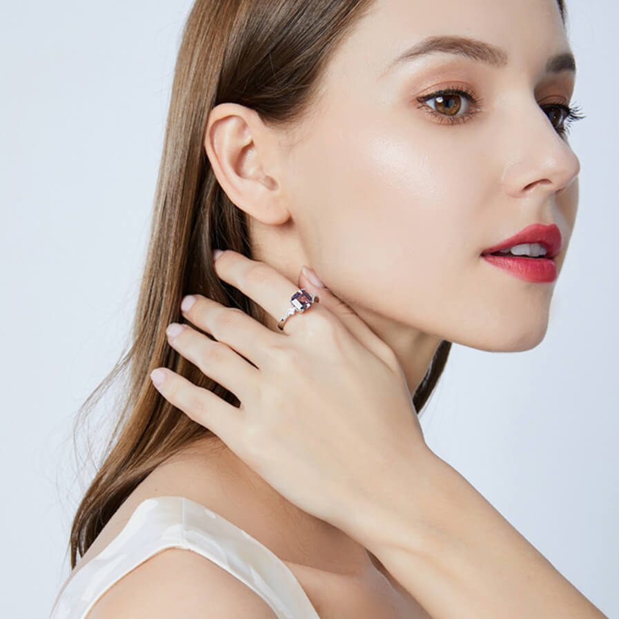 S925 Pink Morganite Ring-MARDAZA