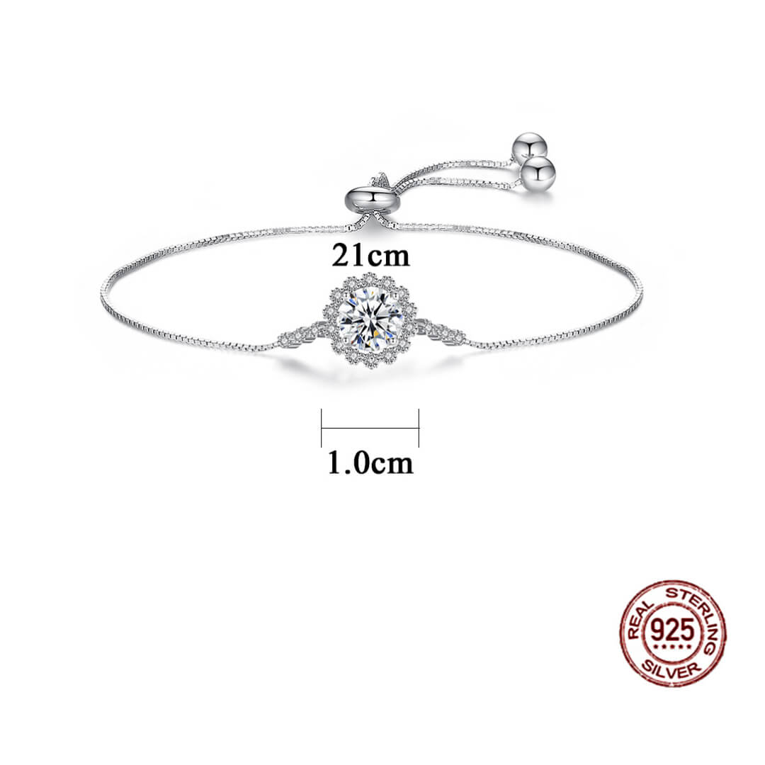 S925 Snowflake Moissanite Bracelet-MARDAZA