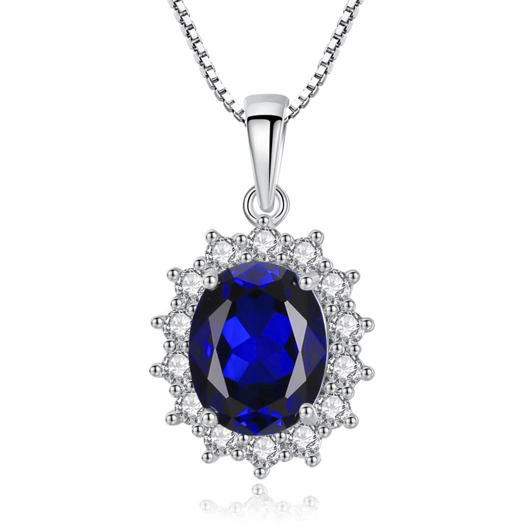 S925 Blue Gemstone Necklace-MARDAZA