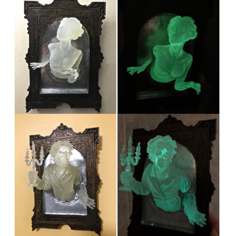 Ghost In the mirror Resin luminous Ghost Ornaments Mirror Photo Frame 