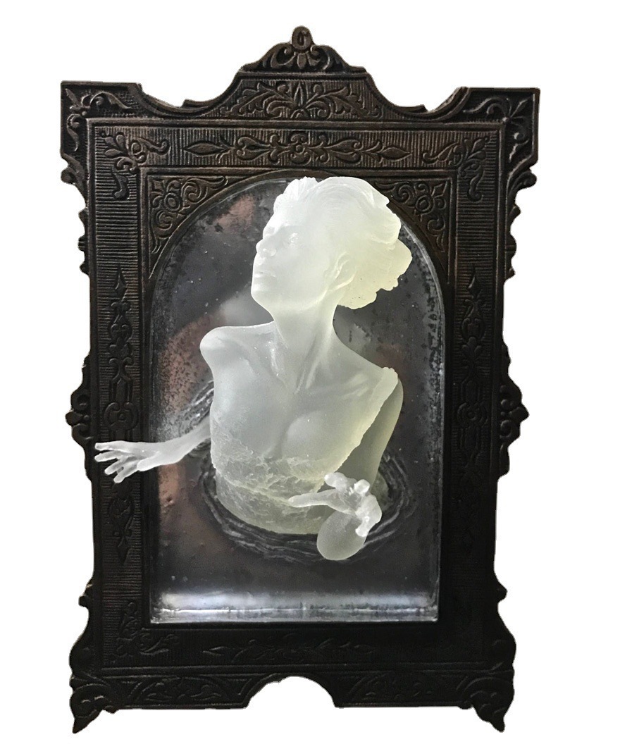 Ghost In the mirror Resin luminous Ghost Ornaments Mirror Photo Frame 