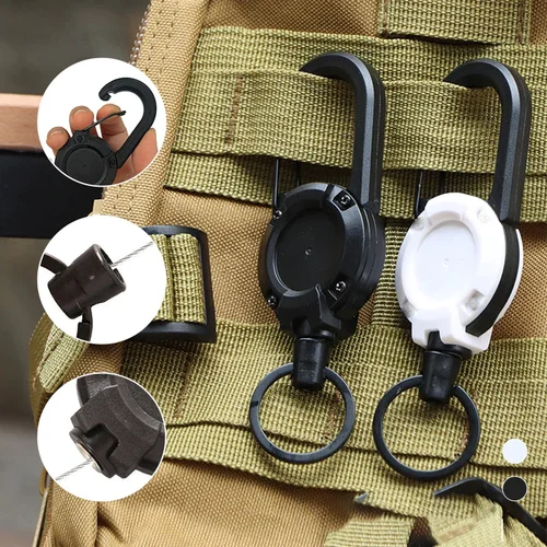 Automatic Retractable Outdoor Wire Rope Keychain-2PCS