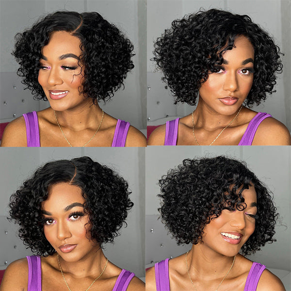 Trendy Short Cut Curly Minimalist Undetectable Lace Wig