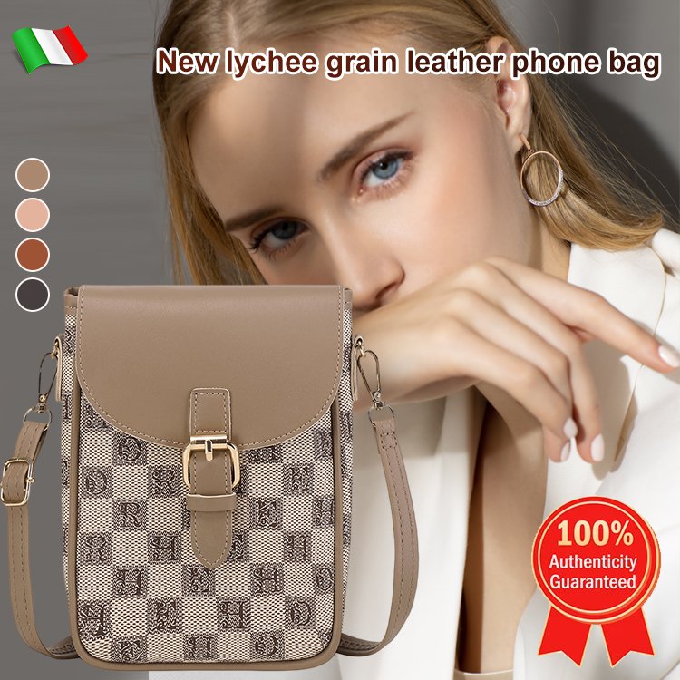 Trendy versatile printed check crossbody bag for woman