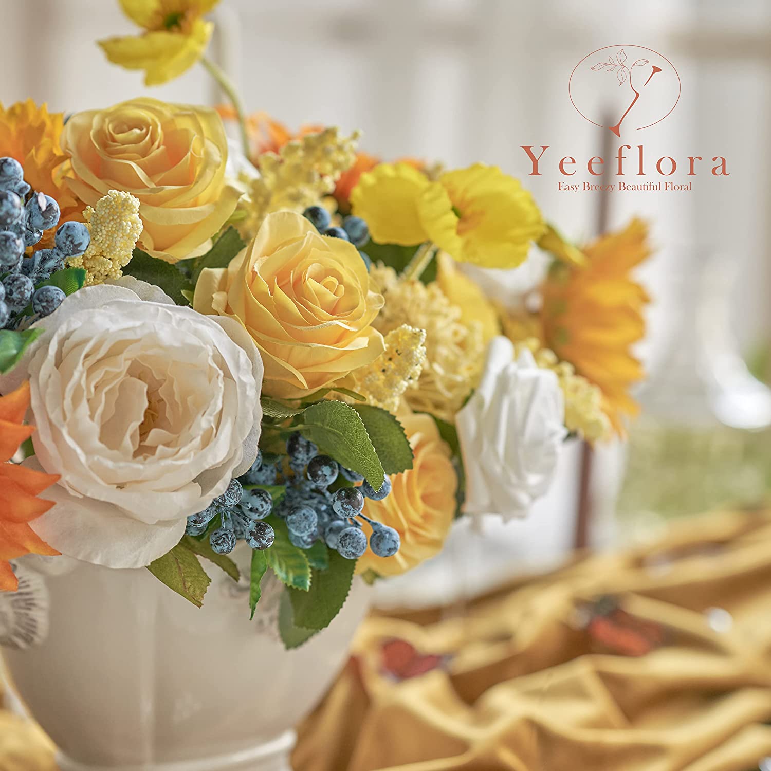 YEEFLORA Artificial Flowers Combo Set Fake Flower