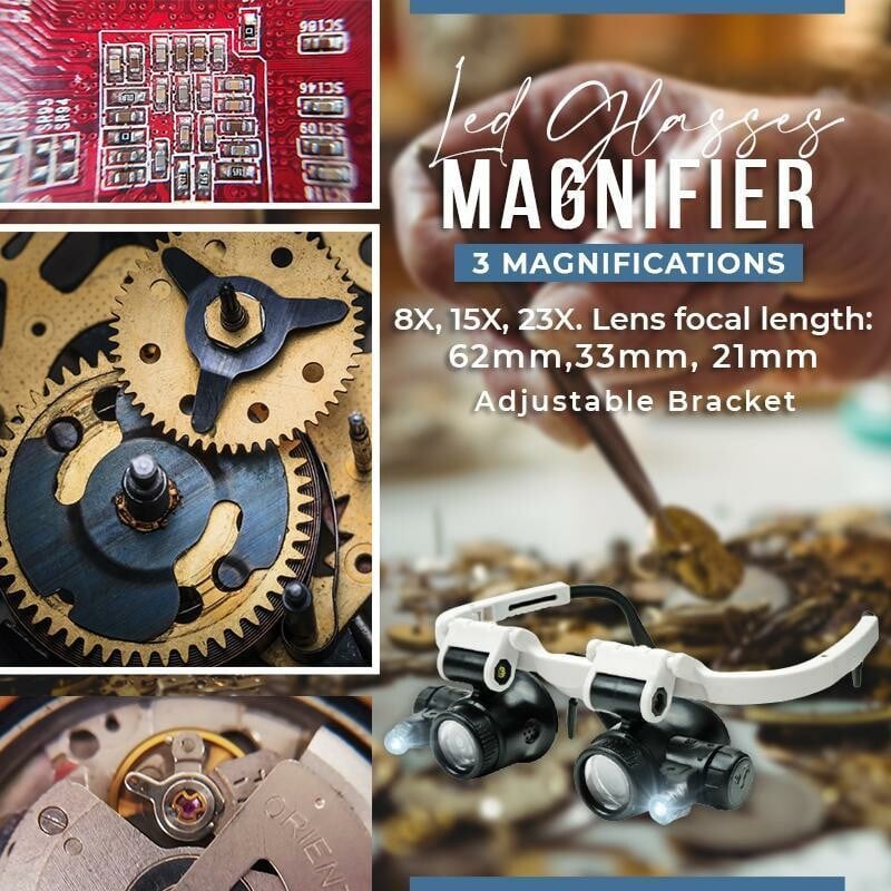 LED Glasses Magnifier 8x 15x 23x(🔥Hot sale 🔥50% OFF)