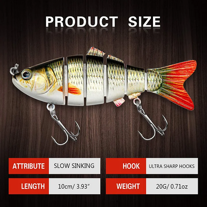 Topwater Bass Lures Multi-Joint Swimbait Lifelike Hard Bait Trout Bass