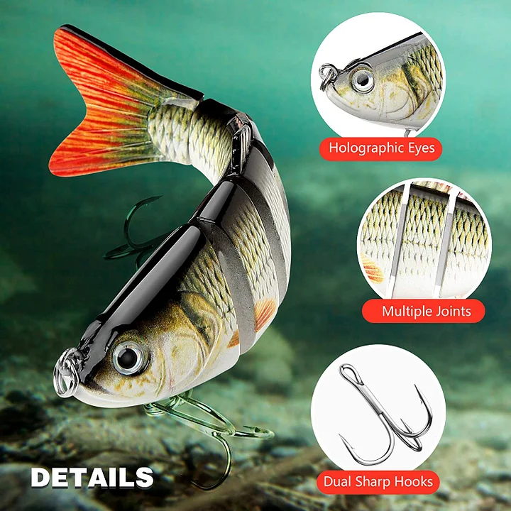 Topwater Bass Lures Multi-Joint Swimbait Lifelike Hard Bait Trout Bass