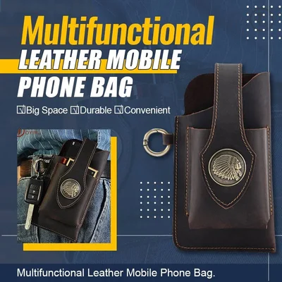 Multifunctional Leather Mobile Phone Bag