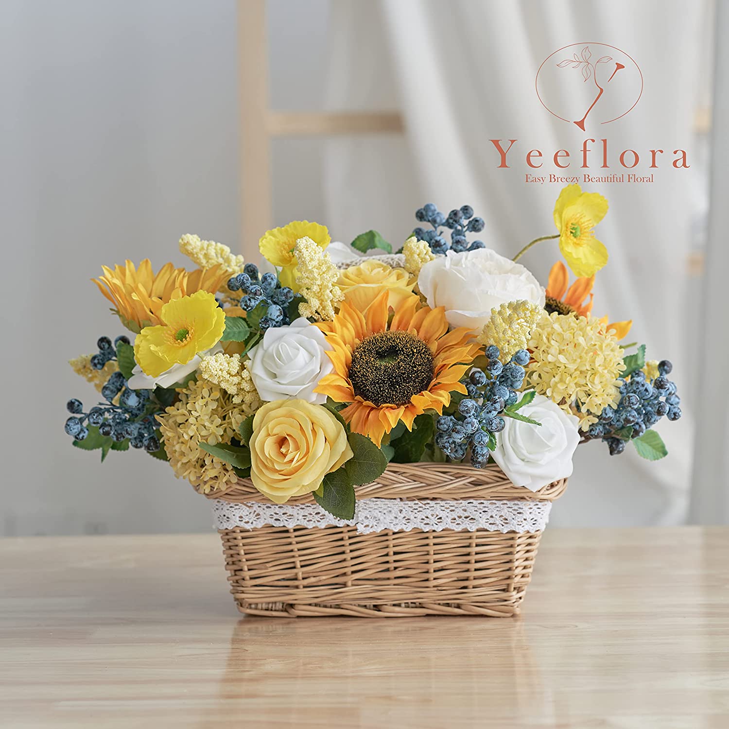 YEEFLORA Artificial Flowers Combo Set Fake Flower