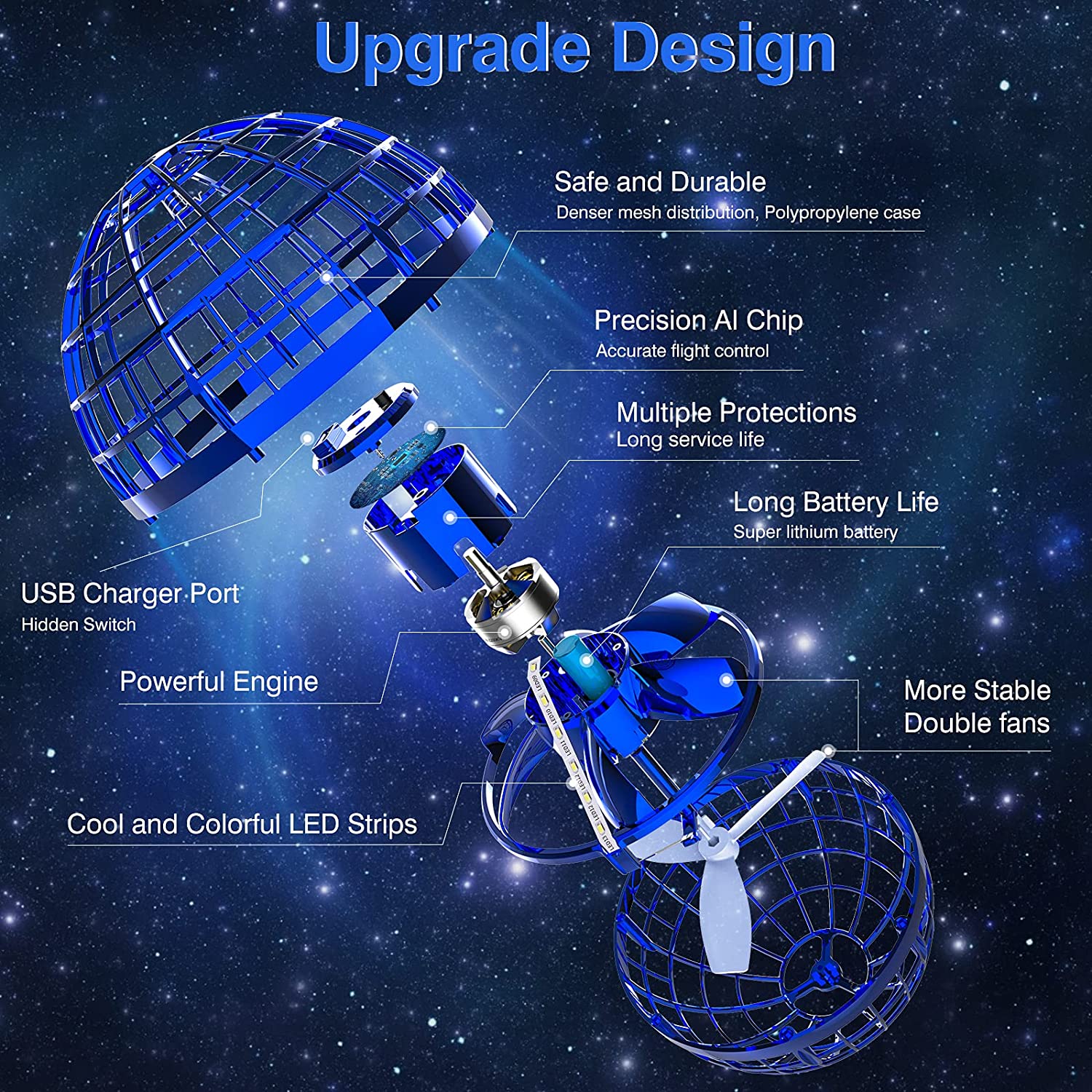 Flying Orb Ball Hand Controlled Boomerang Hover Ball