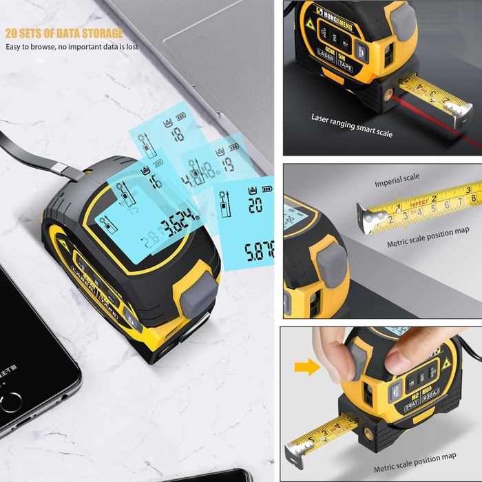 MeasurinSight 3-In-1 Infrared Laser Tape Measuring
