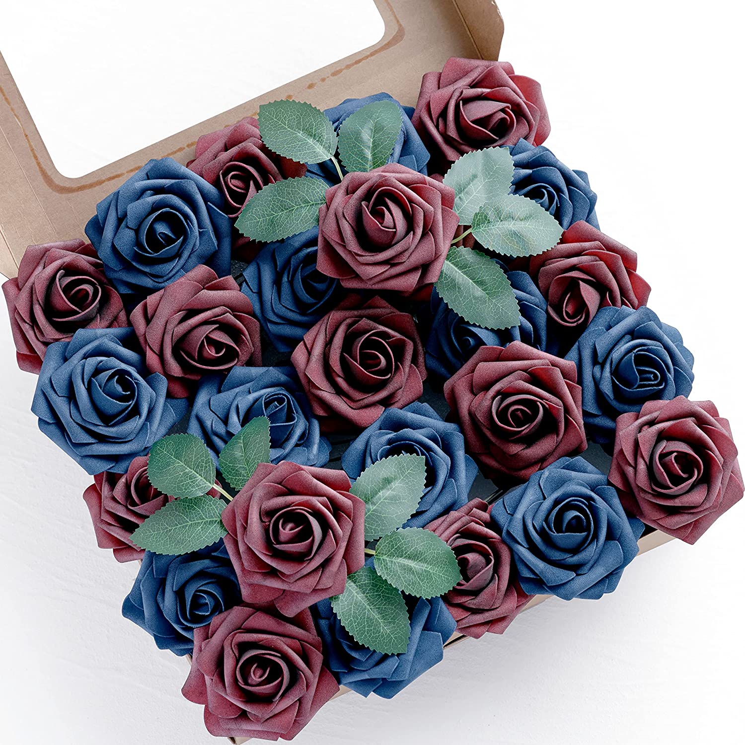 YEEFLORA Artificial Flowers, 25 Pieces Realistic Artificial Roses 