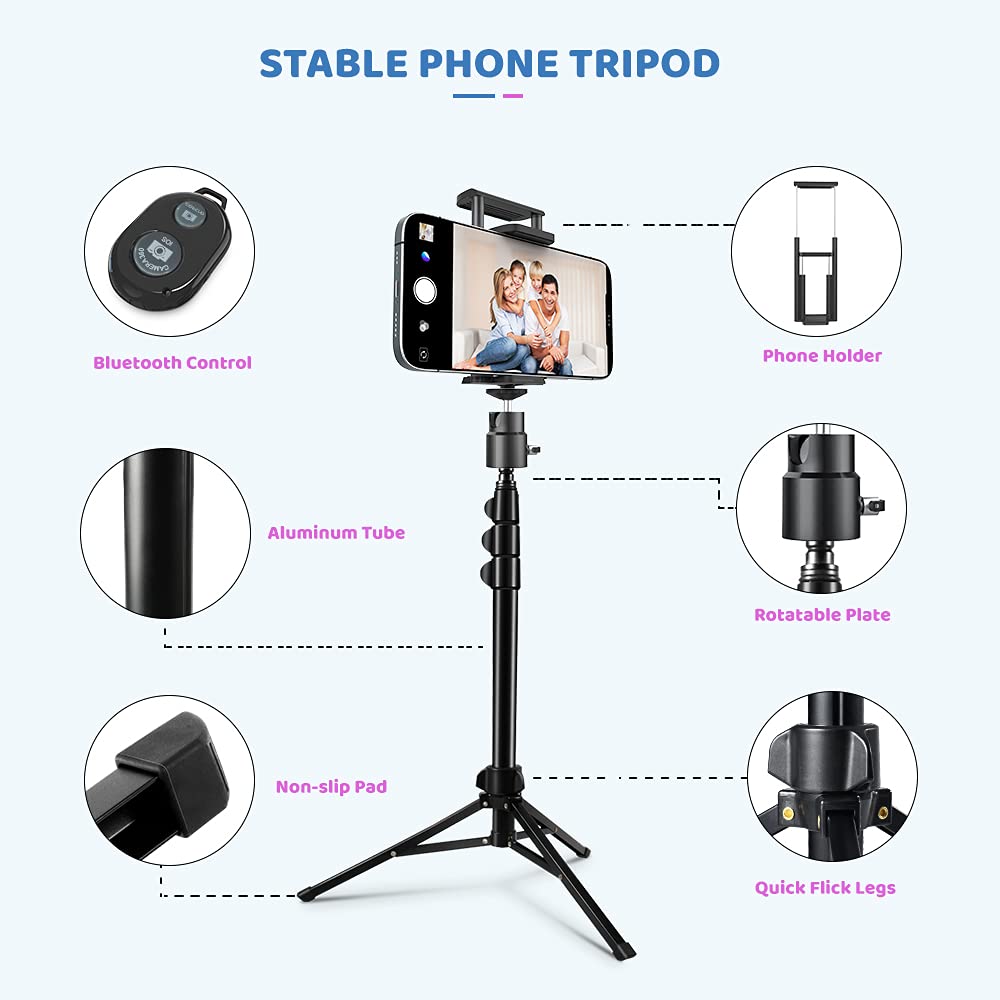 Mobile Tripod, 52" 134cm Light Smartphone Tripod