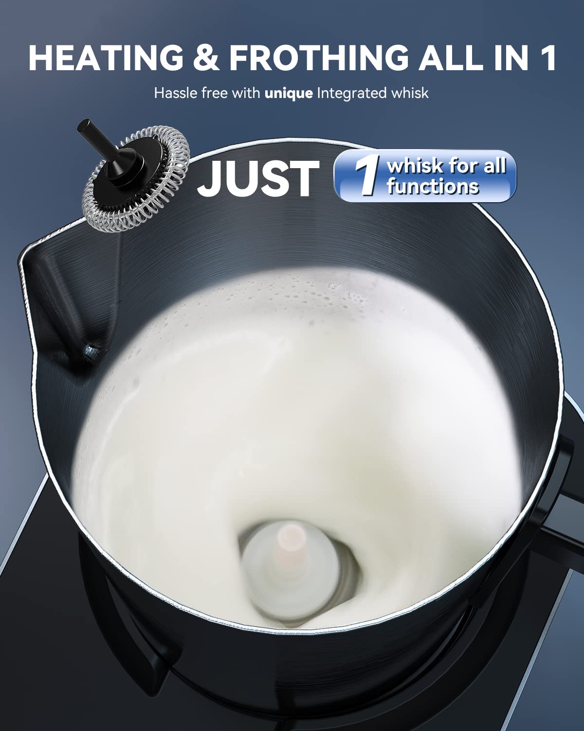 Wamife Montalatte Elettrico 550W, Montalatte Automatici 400ML con Frus