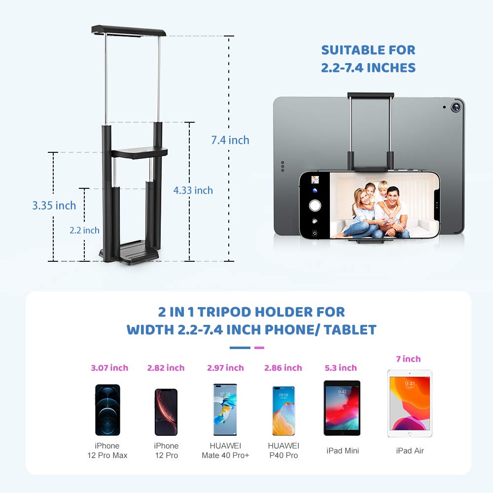 Mobile Tripod, 52" 134cm Light Smartphone Tripod