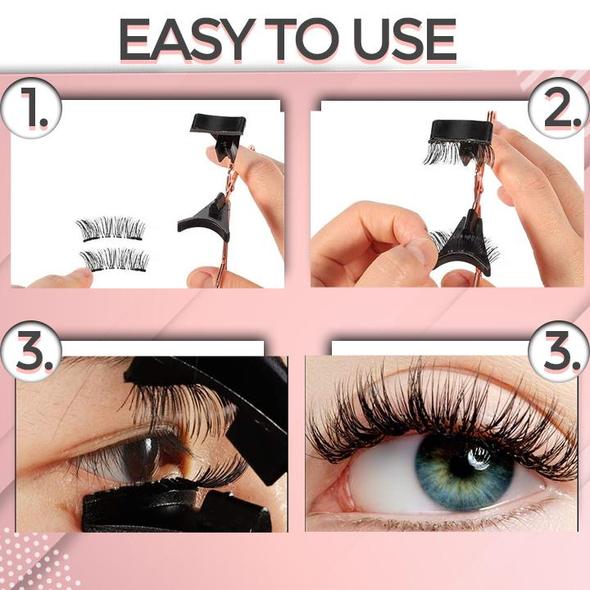 MAGNETIC EYELASHES KIT (4 PCS + FREE TWEEZERS )