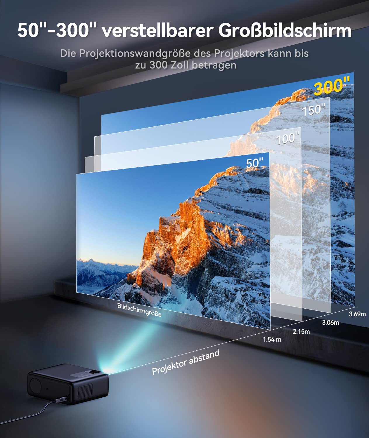 Projector 4k, 9500L Full HD Native 1920x1080P Mini Projector