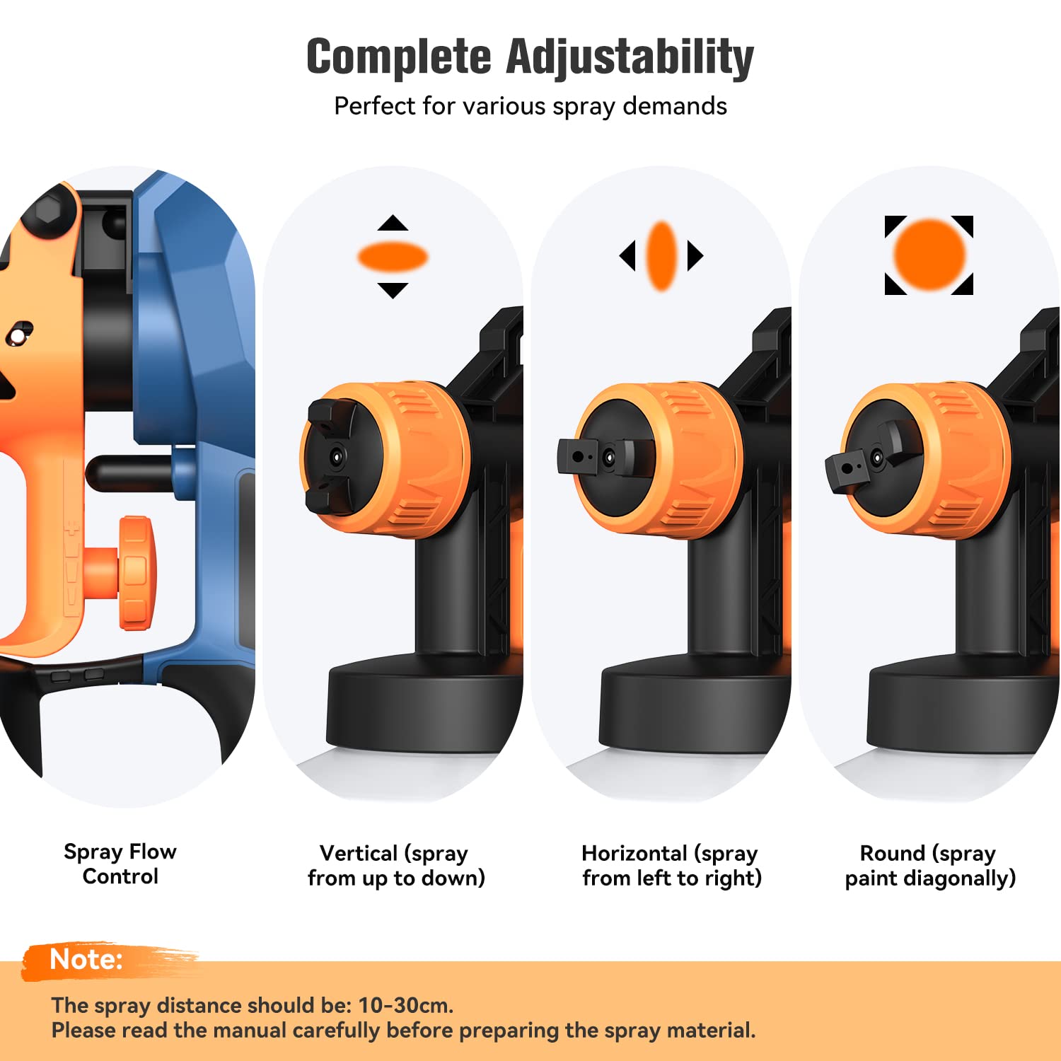 Paint Sprayer,Handife1200ml HVLP Electric Spray Gun with 5 Nozzles, 3 
