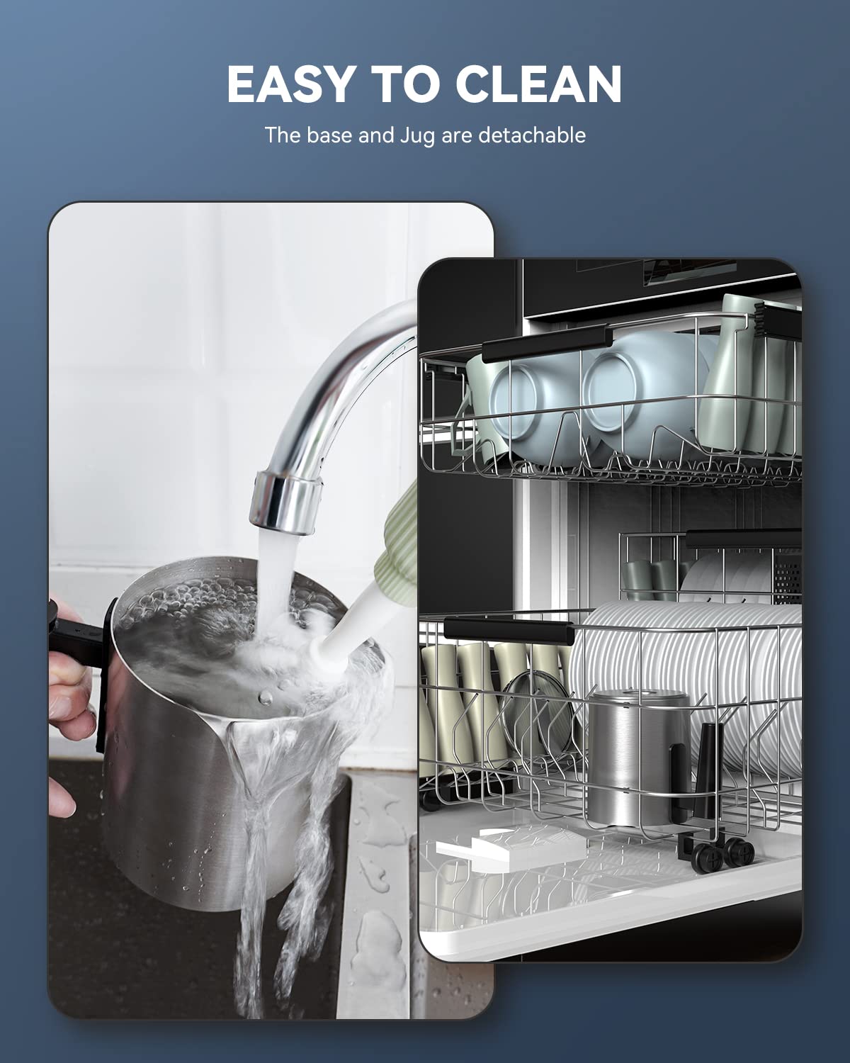 Wamife Montalatte Elettrico 550W, Montalatte Automatici 400ML con Frus