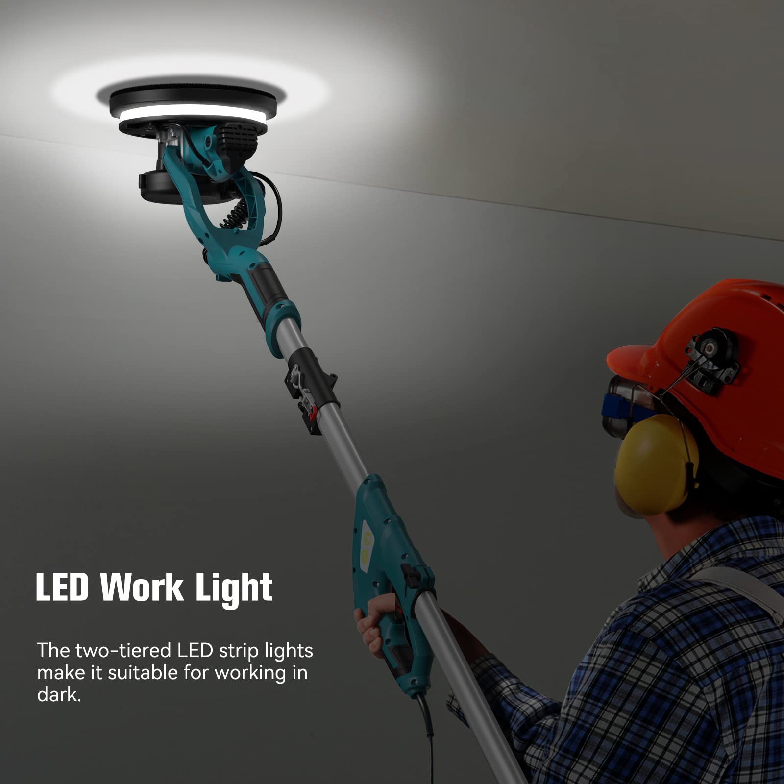 WAABENN Drywall Sander, 750 W, Foldable & Retractable Ceiling Sander, 