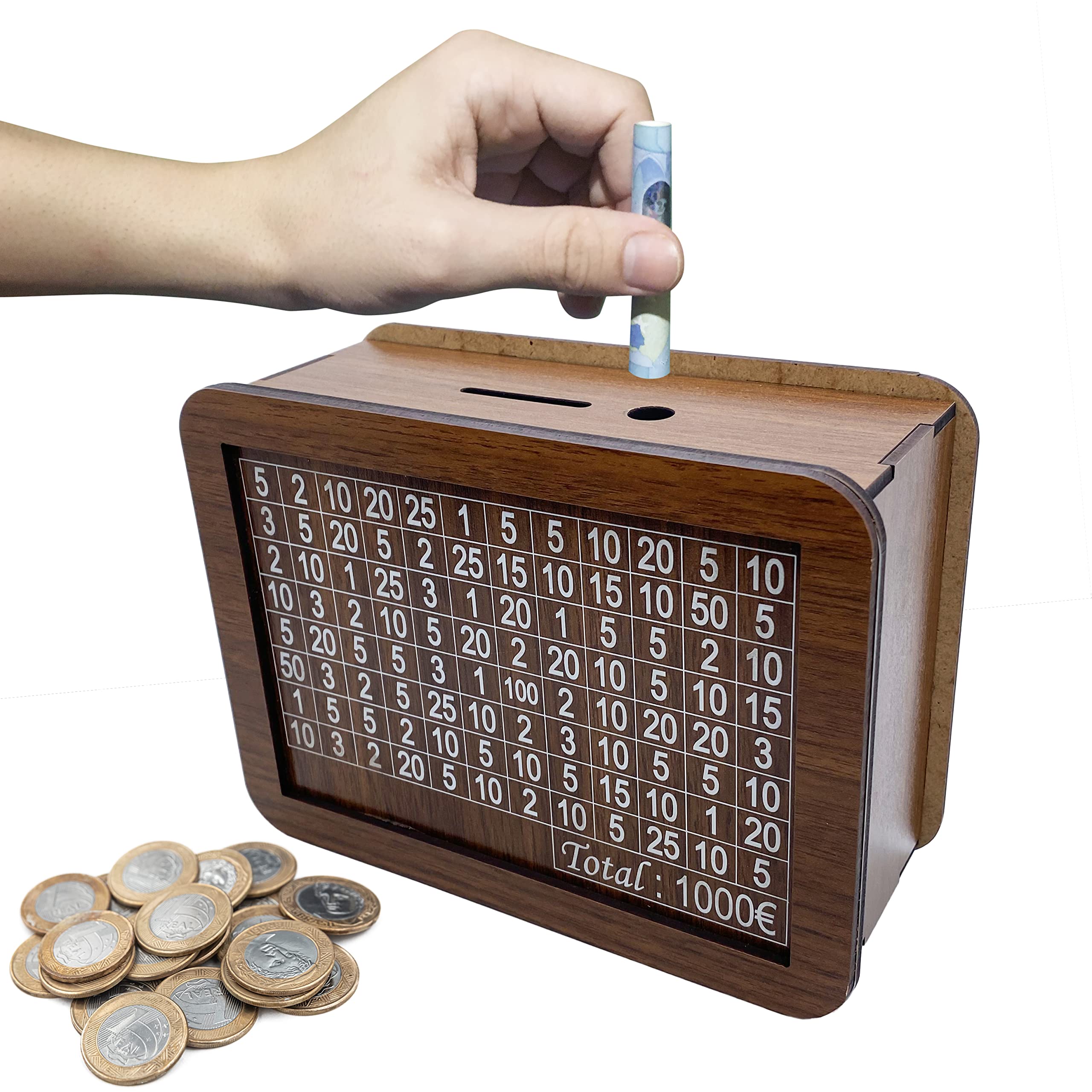 Wooden Money Box with Counter