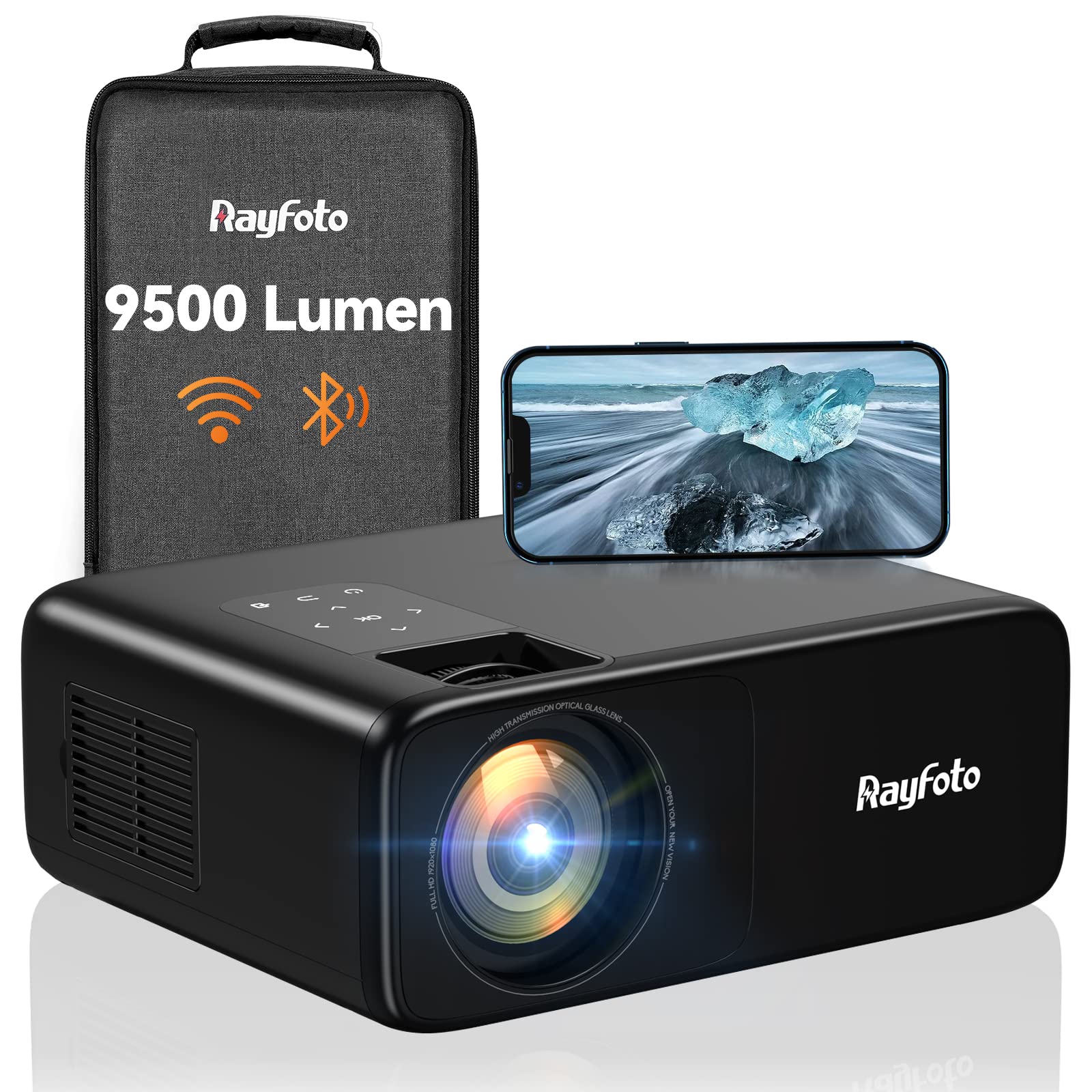 Projector 4k, 9500L Full HD Native 1920x1080P Mini Projector