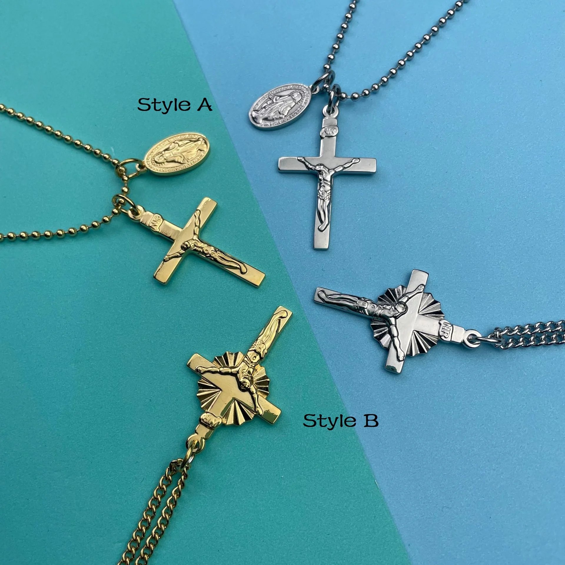 49% OFFST.Benedict Protection Cross Power Pendant Necklace