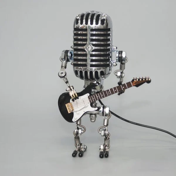 🎁Vintage Metal Microphone Robot Desk Lamp🎸