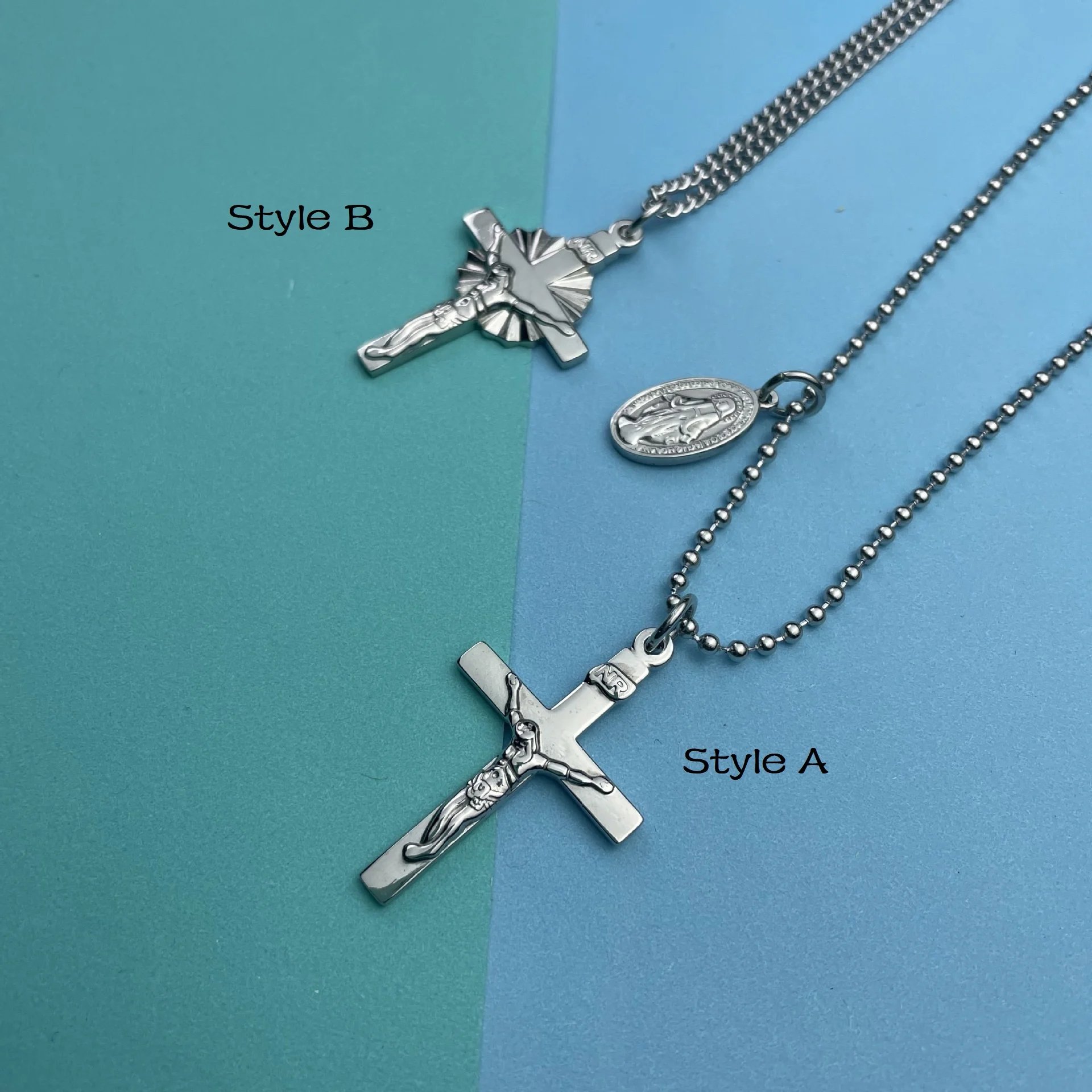49% OFFST.Benedict Protection Cross Power Pendant Necklace