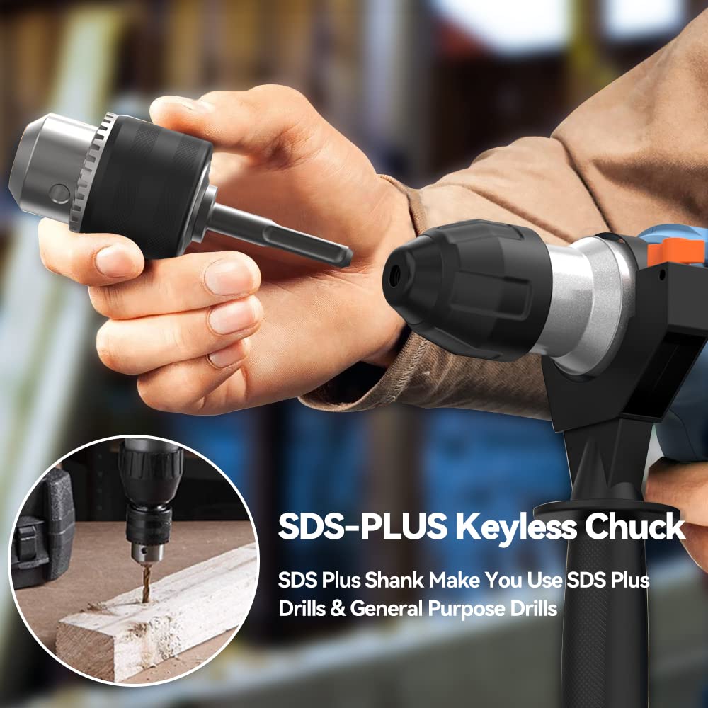 Rotary Hammer Drill Handife 12.5 Amp 1500W Heavy Duty Hammer