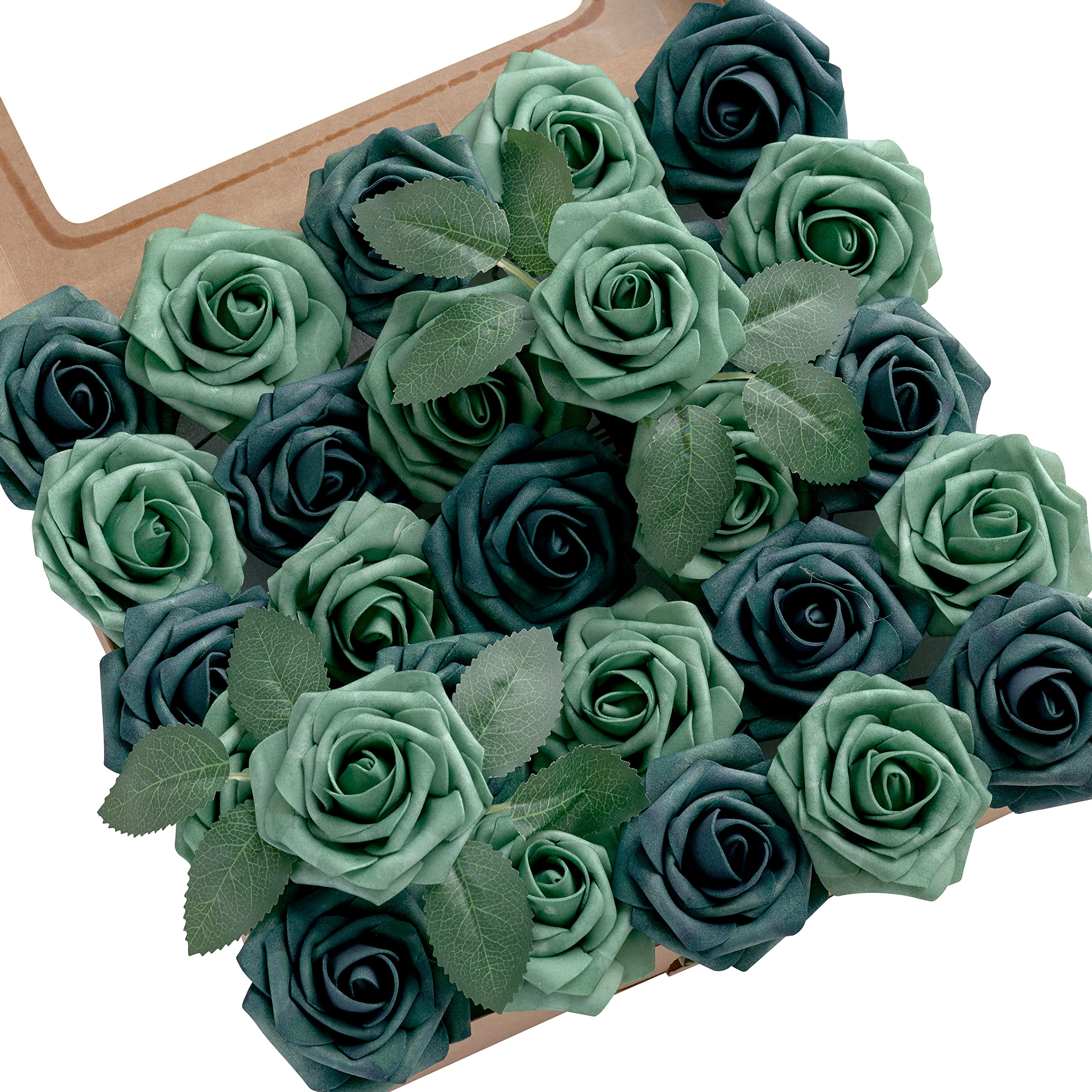 YEEFLORA Artificial Flowers, 25pcs Realistic Artificial Rose 