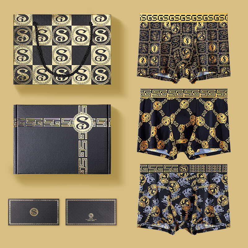 Men's luxury printed cool touch briefs 3 pieces set