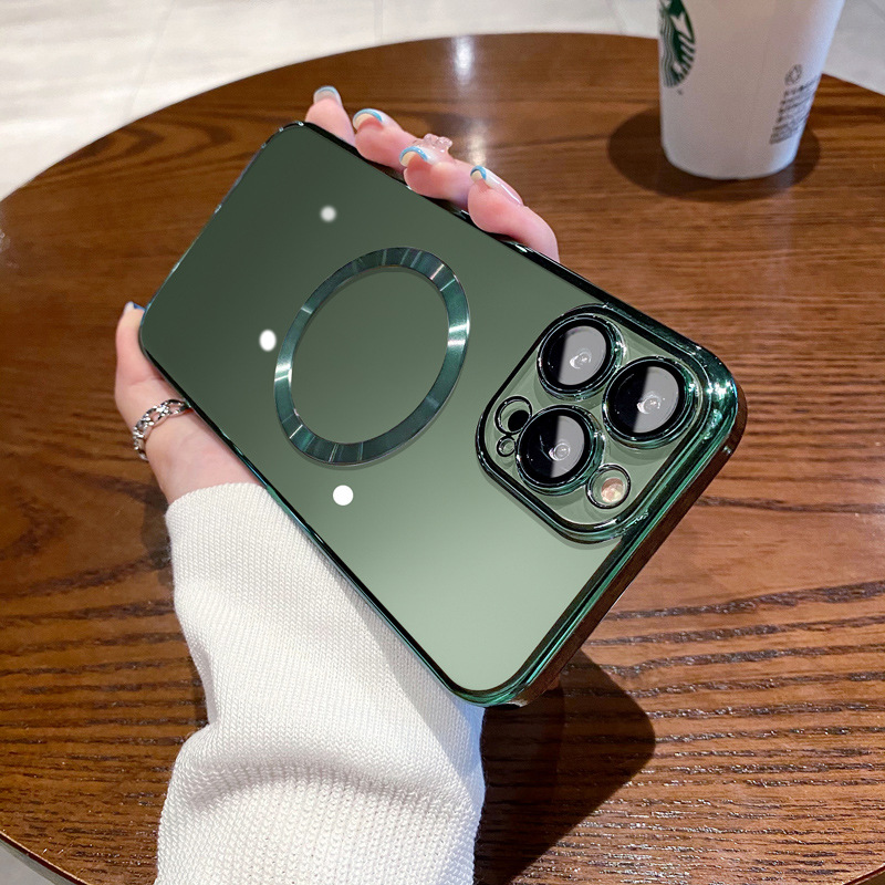 Magnetic Plating Transparent Soft Shell Case Cover For iPhone