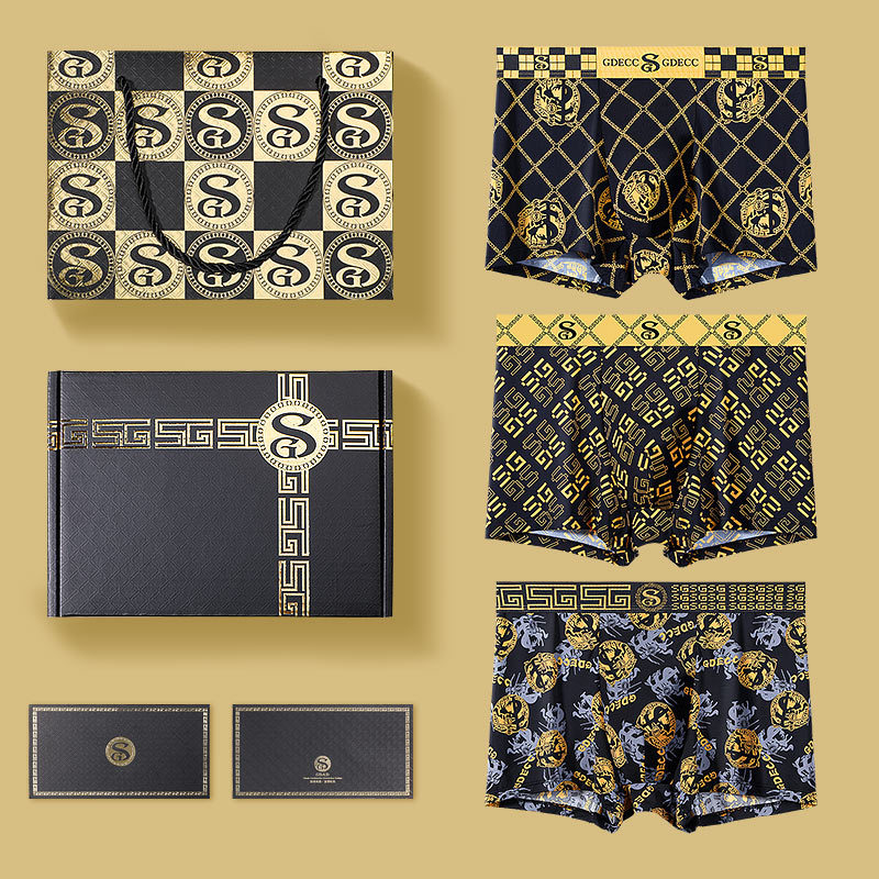 Men's luxury printed cool touch briefs 3 pieces set