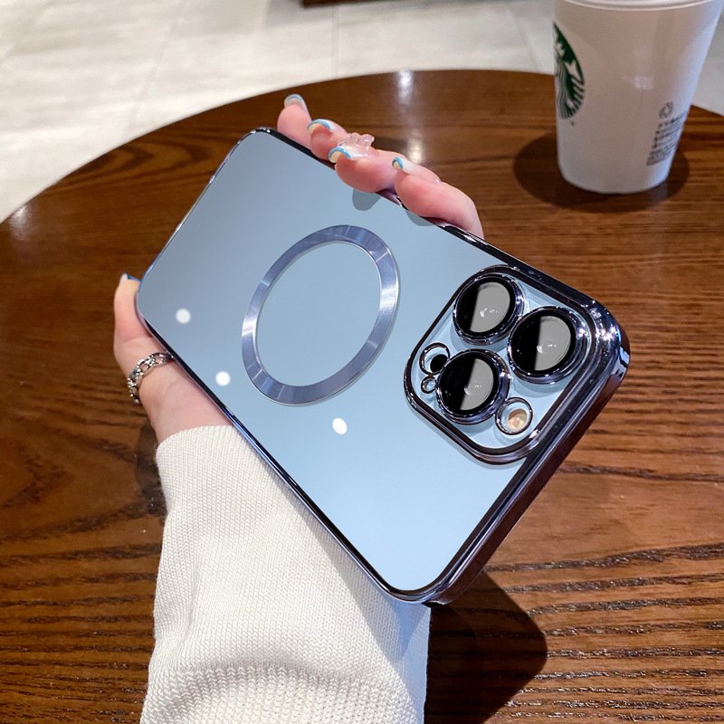 Magnetic Plating Transparent Soft Shell Case Cover For iPhone