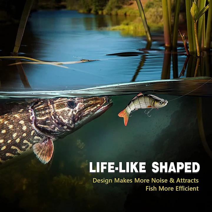 Topwater Bass Lures Multi-Joint Swimbait Lifelike Hard Bait Trout Bass