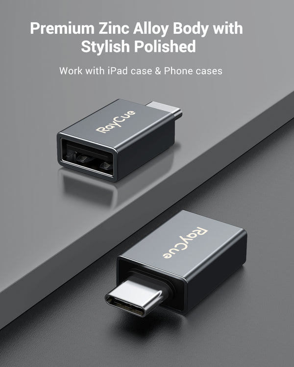 RayCue ExpandPro Uno A1 USB-C to USB 3.0 OTG Adapter for USB-C Enabled Devices-2 x Pack
