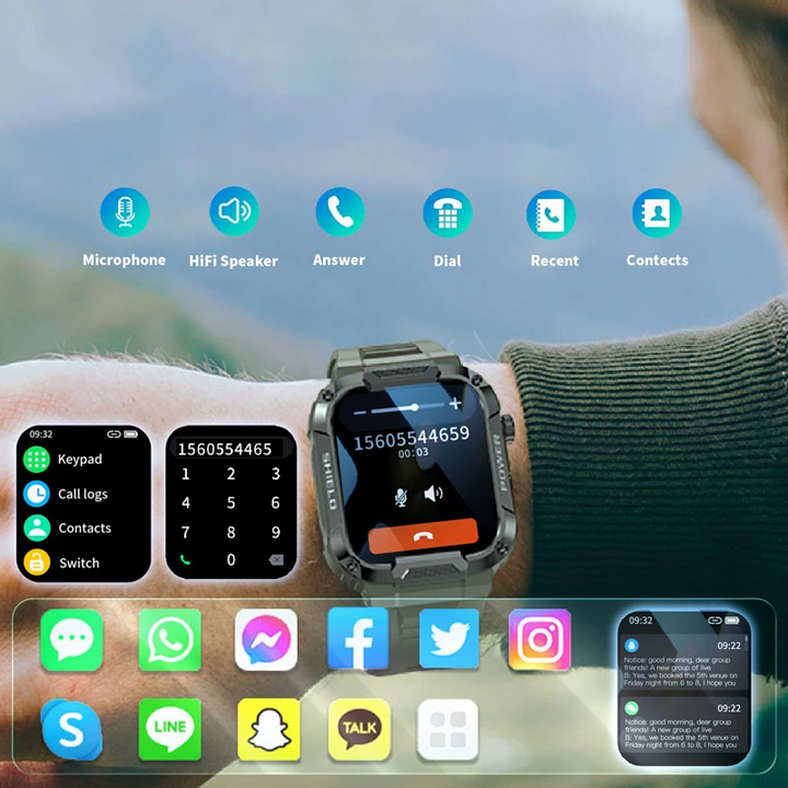 Rugged Military Smart Sport Watch Ultra