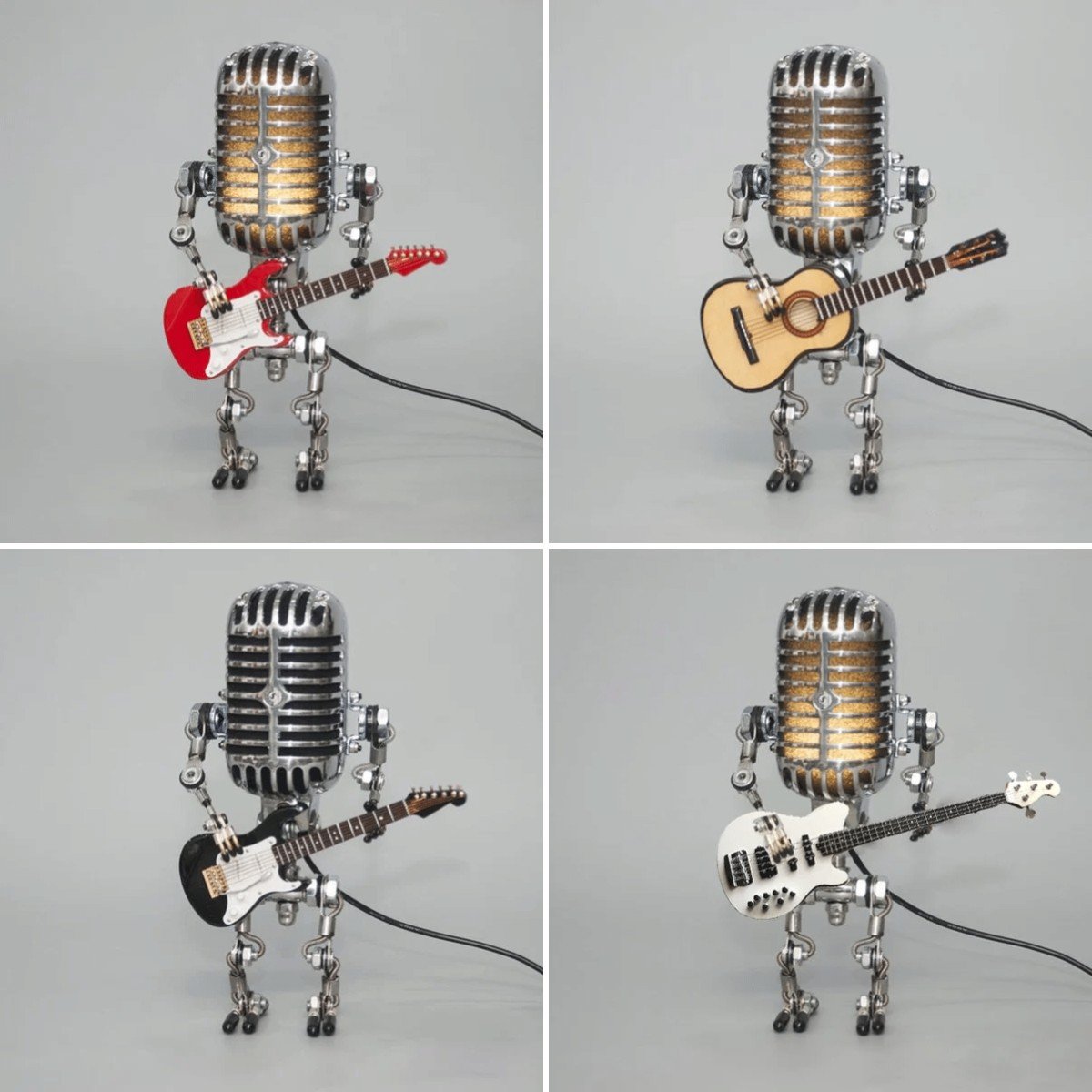 🎁Vintage Metal Microphone Robot Desk Lamp🎸