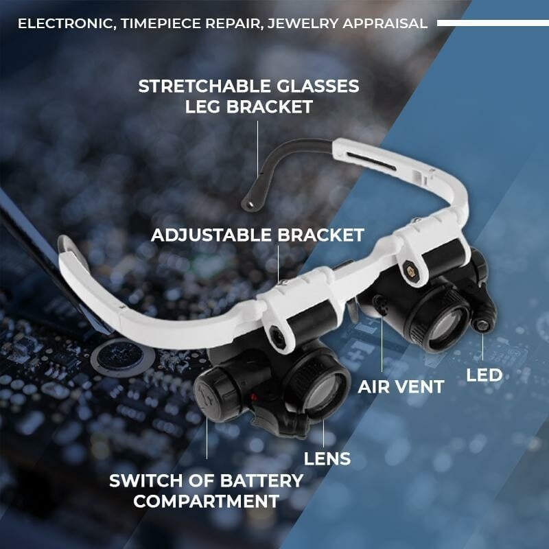 LED Glasses Magnifier 8x 15x 23x(🔥Hot sale 🔥50% OFF)